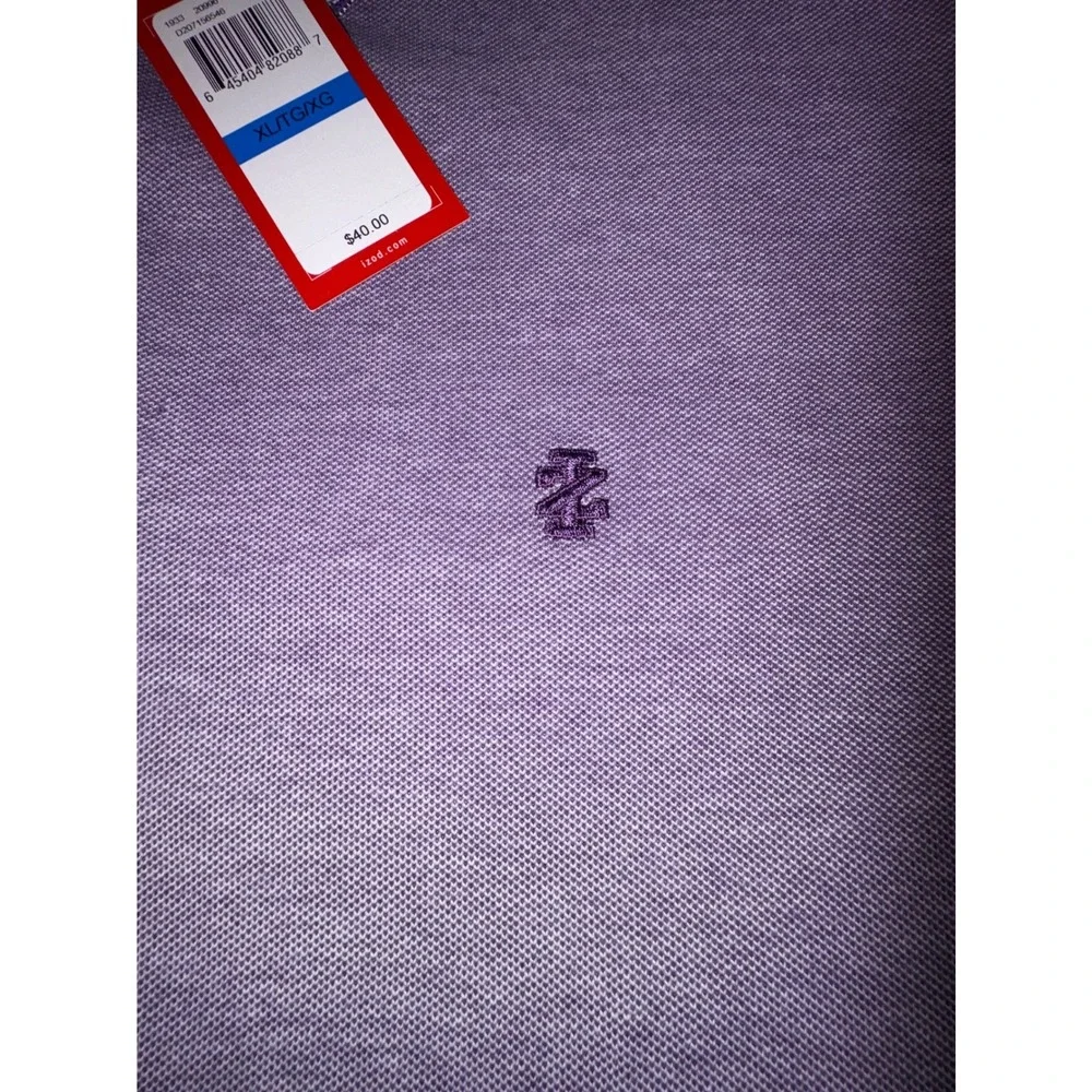 IZOD Mens Polo Shirt Purple Heathered Texture Classic Fit XL - Picture 4 of 7